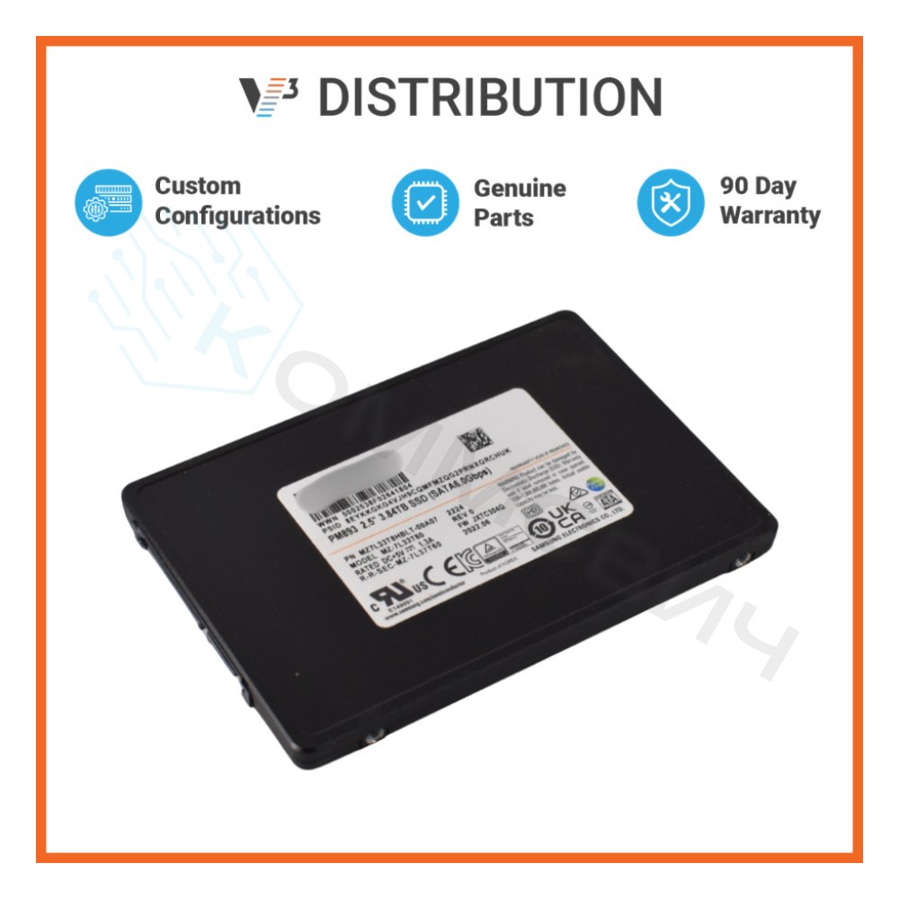 Твердотельный накопитель Samsung SSD 3,84TB MZ7L33T8HBLT-00A07 PM893 SATA3,