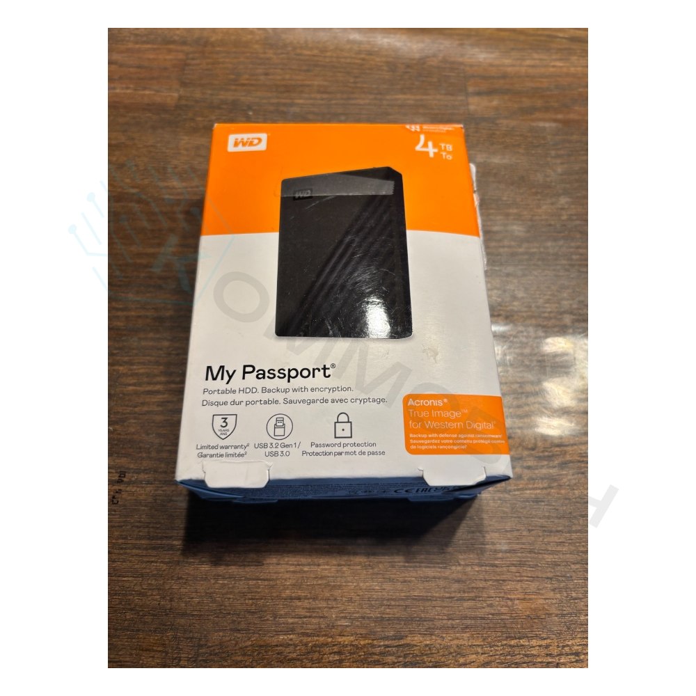 Внешний жесткий диск WD My Passport 4TB 2.5" USB 3.2 Gen 1 Black D8B WDBPKJ0040BBK-WESN