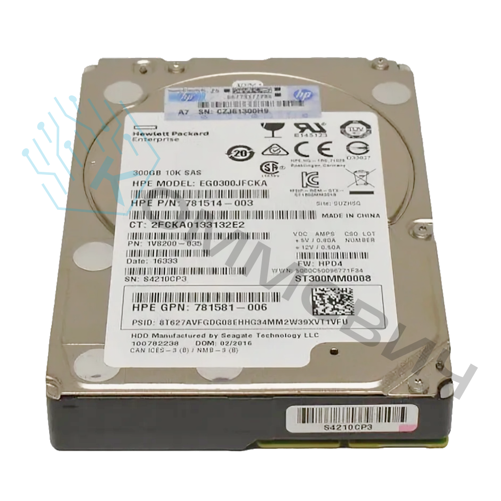 Жесткий Диск HP EG0600FCVBK 600Gb (U600/10000/64Mb) 6G SAS 2,5" For Gen4 Gen5 Ge