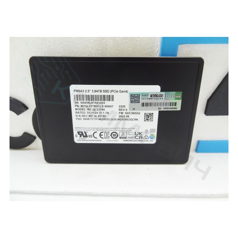 Твердотельный накопитель Samsung SSD 3,84Tb MZQL23T8HCLS-00A07 U.2 NVMe PM9A3 PCIe 4.0,